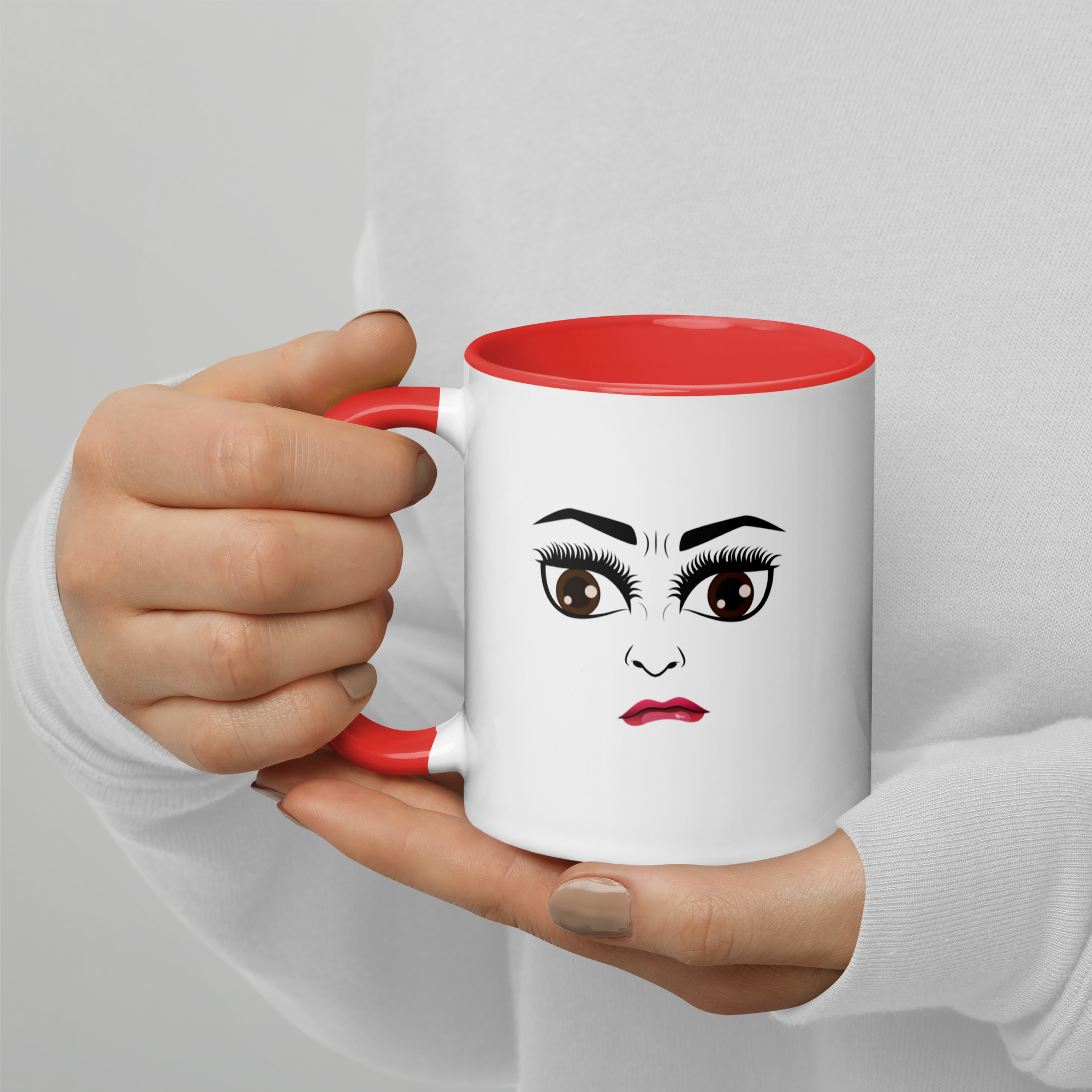 MoodieTudes™ Don't Try Me mug, handheld with front face design visible