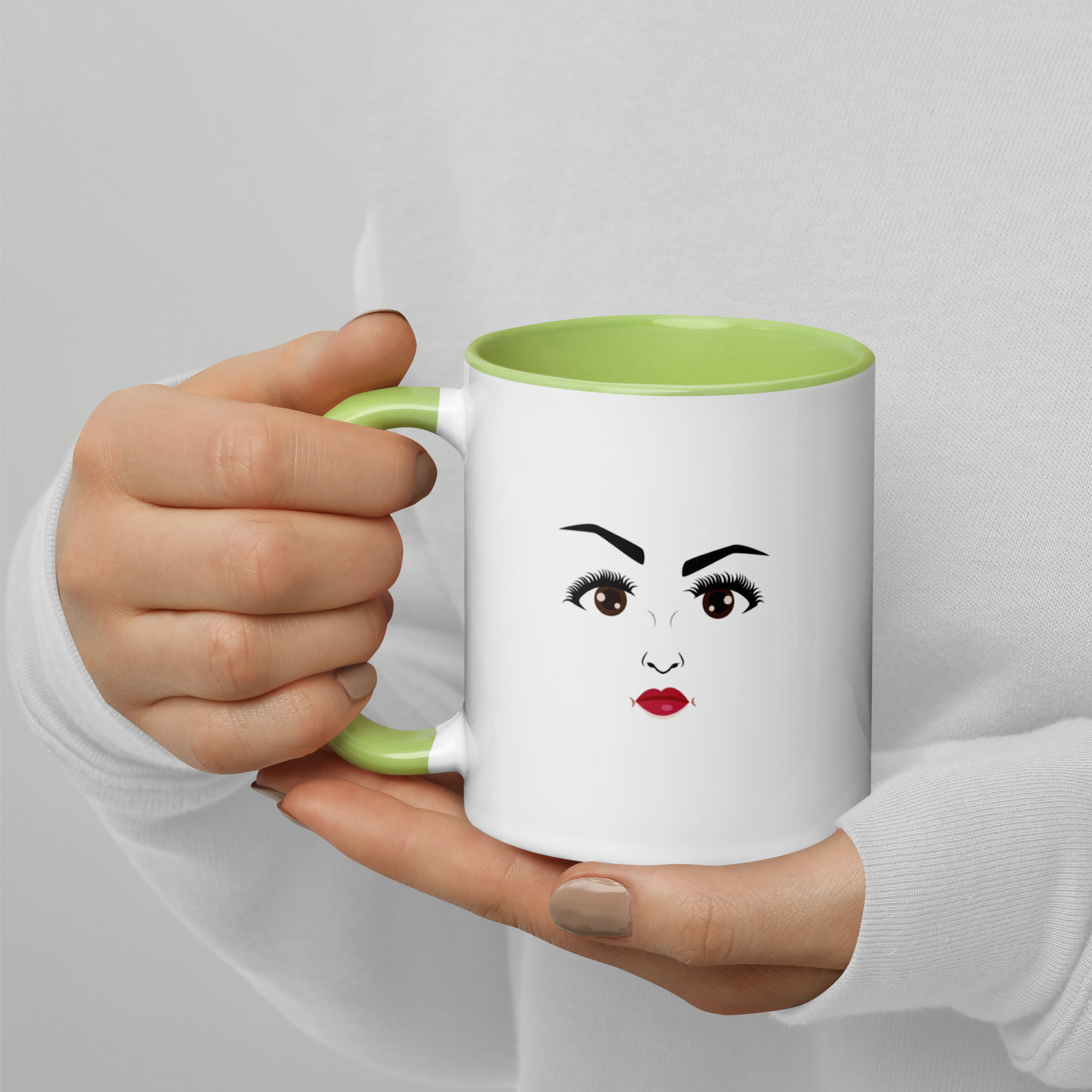 MoodieTudes™ Say Less mug, handheld with front face design