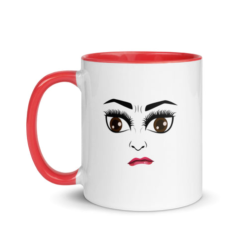 MoodieTudes™ Don't Try Me mug with red handle and interior, front face design